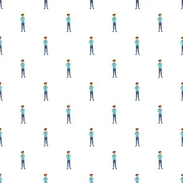 Cartoon man pattern with crossed arms illustration Stock Illustration
