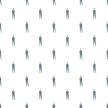 Cartoon man pattern repeating on white background Stock Illustration