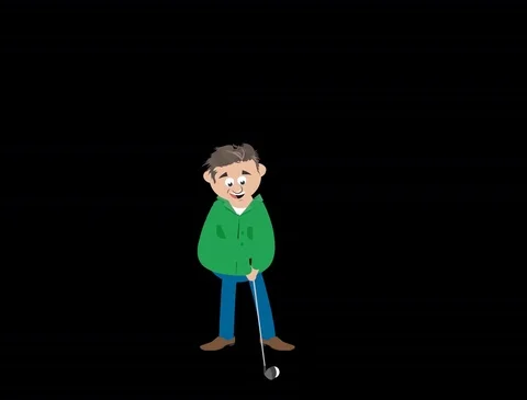 Cartoon man playing golf 스톡 동영상 83853045