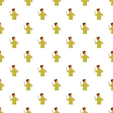 Cartoon man pointing finger up pattern Stock Illustration
