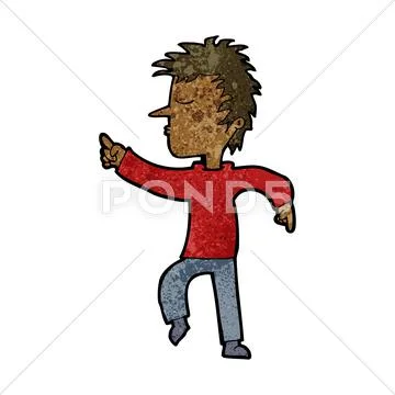 Cartoon man pointing Stock Illustration