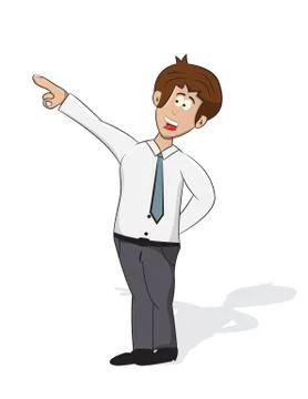 Cartoon man pointing Stock Illustration