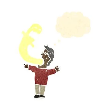 Cartoon man possessed by ghost Stock Illustration