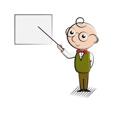 Cartoon man with presentation Stock Illustration