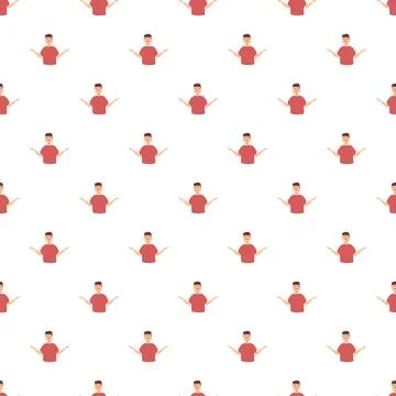 Cartoon man shrugging pattern expressing confusion and doubt Stock Illustration