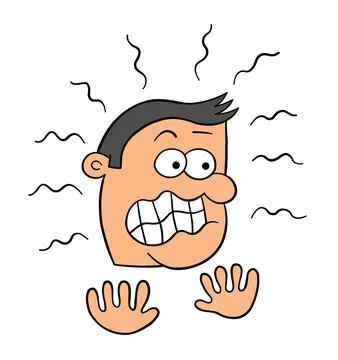 Cartoon man so scared, vector illustration Stock Illustration