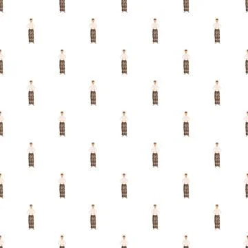 Cartoon man standing in patterned pants seamless background Stock-Illustration