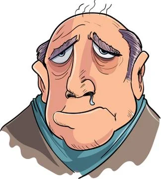 Cartoon man suffering from flu Stock Illustration