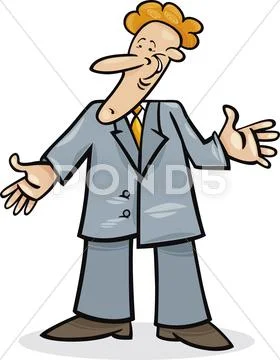Cartoon man in suit Stock Illustration