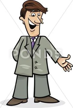 Cartoon man in suit Stock Illustration