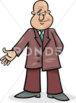 Cartoon man in suit Stock Illustration