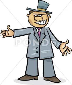 Cartoon man in suit Stock Illustration