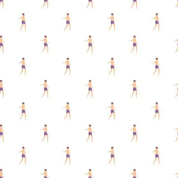 Cartoon man swimmer pattern for summer vacation Stock Illustration