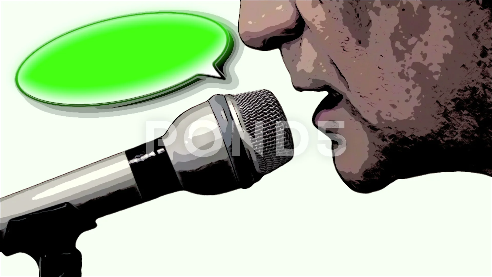 Cartoon man talking into microphone with... | Stock Video | Pond5
