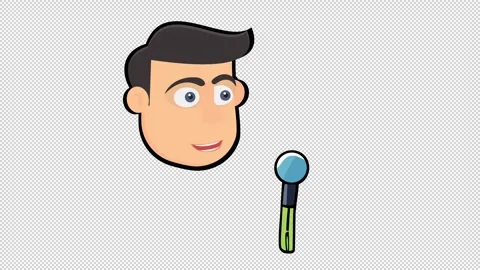 Cartoon man talking into a microphone. Speaker animation. Cartoon Stock Footage 320215025