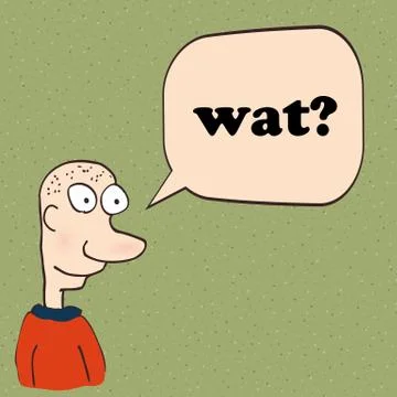 Cartoon man talking or thinking. Stock Illustration