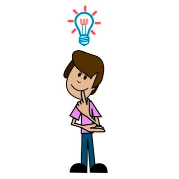 Cartoon man thinker Stock Illustration
