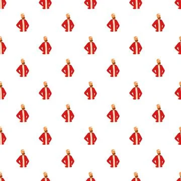Cartoon man thinking with hands on hips pattern Stock Illustration