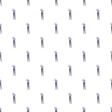 Cartoon man thinking pattern background with purple clothes Stock Illustration