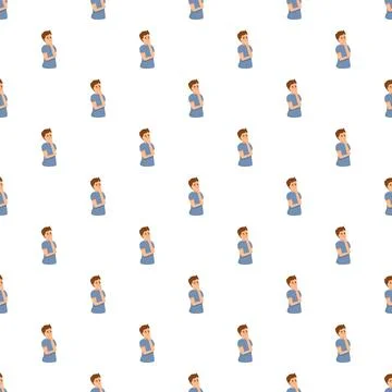 Cartoon man thinking pattern generating seamless background 스톡 일러스트