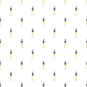 Cartoon man thinking pattern on a white background Illustrazione stock