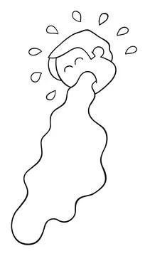 Cartoon man is vomiting, vector illustration イラスト素材