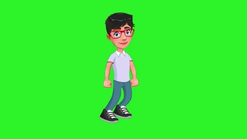 Cartoon man walking and talks background and 2d animation, Stock Footage 265148875