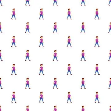 Cartoon man walking seamless pattern background イラスト素材