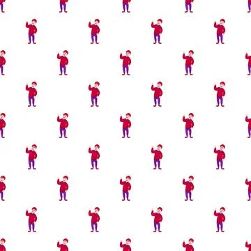 Cartoon man waving seamless pattern background Stock Illustration