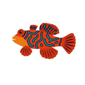Cartoon mandarin fish Stock Illustration