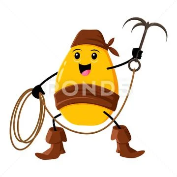 Cartoon mango fruit pirate with grappling hook: Royalty Free