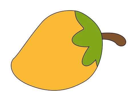 Cartoon a mango on white background Stock Illustration