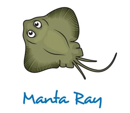 Cartoon manta ray Stock Illustration