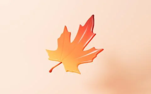 Cartoon maple leaves model, autumn maple leaves, 3d rendering. Stock Illustration