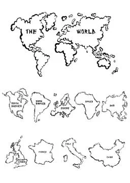 Cartoon maps Stock Illustration