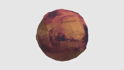 Cartoon Mars Rotate and Loop in alpha channel Stock Footage 245171915