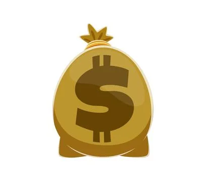 Cartoon math number zero as money bag with dollar Stock Illustration