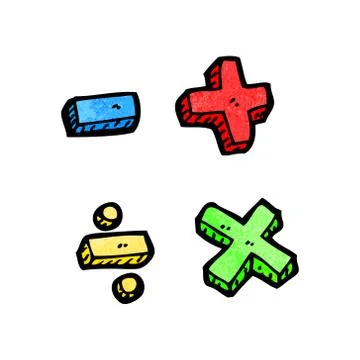 Cartoon math symbols Stock Illustration