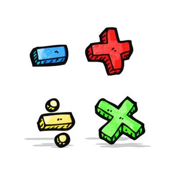 Cartoon math symbols Stock Illustration