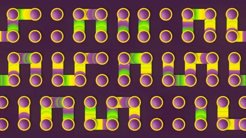 Cartoon maze with moving multicolored gradient 3d rendering digital animation 4K Stock Footage 223532409