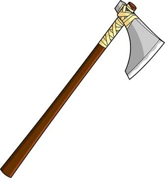 Cartoon Medieval Axe Weapon Stock Illustration