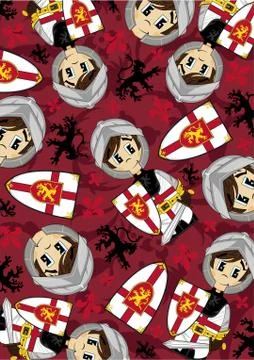 Cartoon Medieval Knight Pattern Stock Illustration