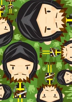 Cartoon Medieval Knight Pattern Stock Illustration