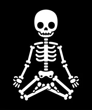 Cartoon meditating skeleton Illustrazione stock