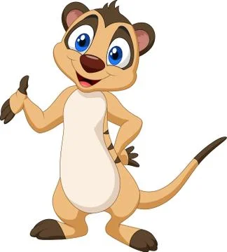 Cartoon meerkat posing Stock Illustration