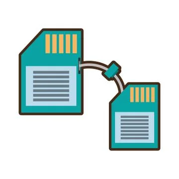 Cartoon memory sd card back transfer icon Stock Illustration