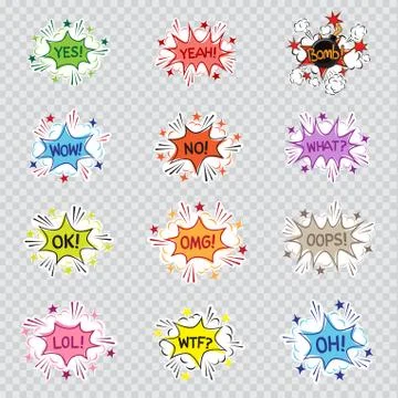 Cartoon message illustration set Stock Illustration