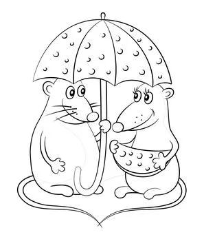 Cartoon Mice with Cheese Ilustração Stock