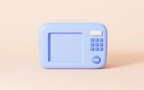 Cartoon microwave oven model. 3d rendering. Stock Illustration