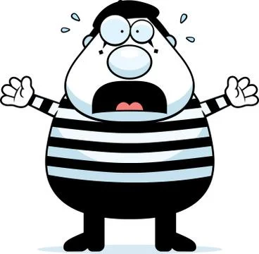 Cartoon mime panic Stock Illustration